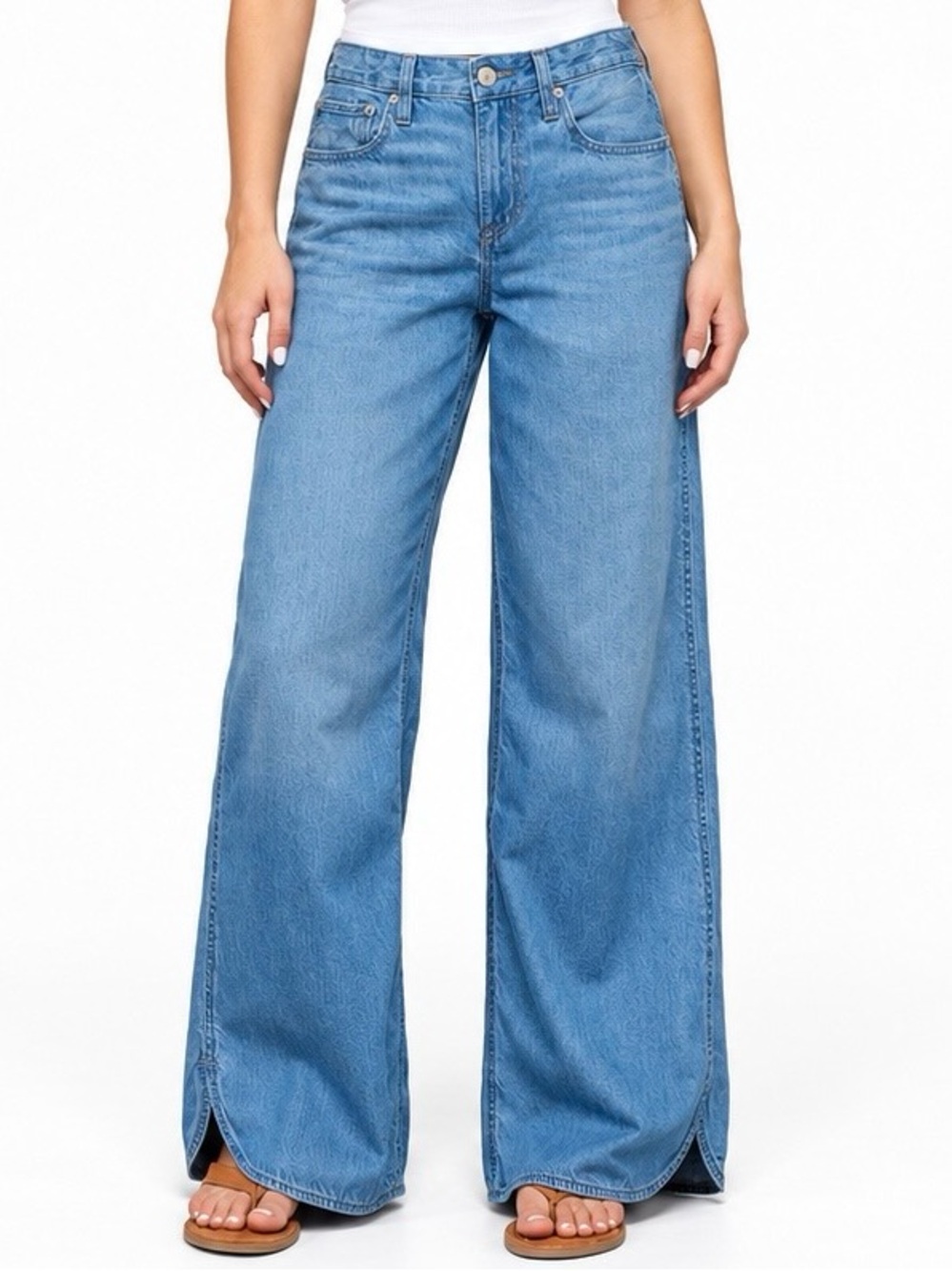American Eagle Wide-Leg Jeans Medium Wash Women’s Size M